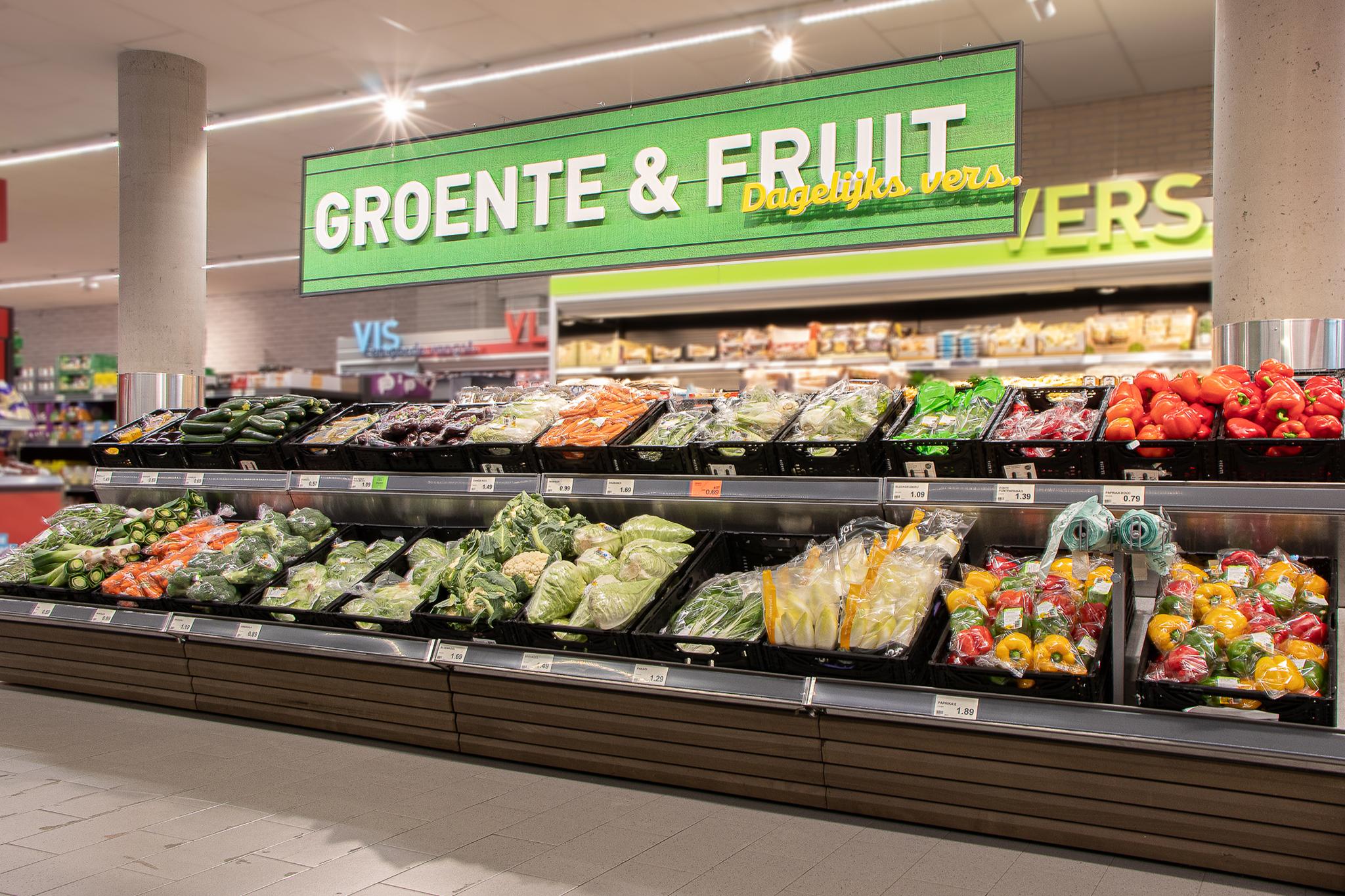 Aldi retail interieur maatwerk groente en fruit